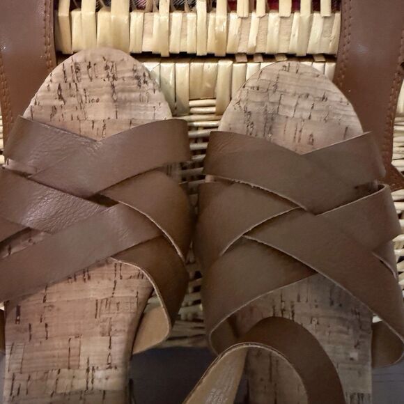 Korks Kork Ease Naomi Platform Sandals Size‎ 9M Studded Slingback Block Heel Tan - Picture 11 of 11